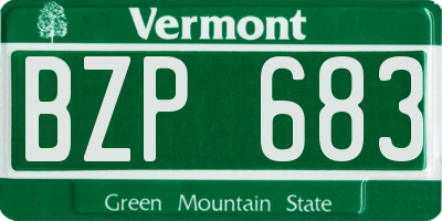 VT license plate BZP683