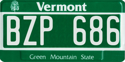 VT license plate BZP686