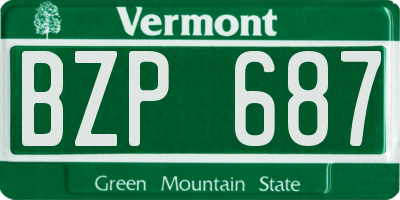VT license plate BZP687