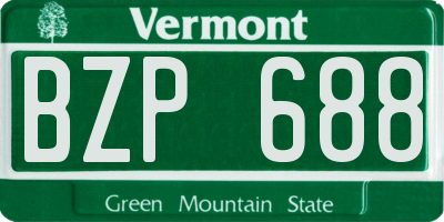 VT license plate BZP688