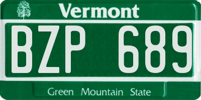 VT license plate BZP689