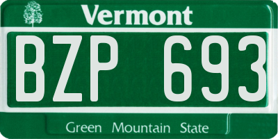 VT license plate BZP693
