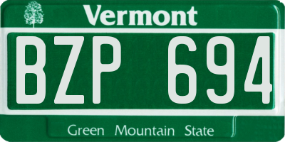 VT license plate BZP694