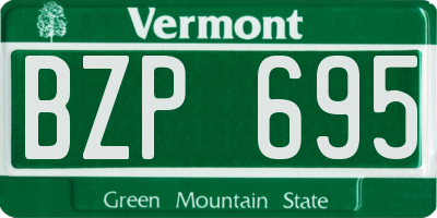 VT license plate BZP695