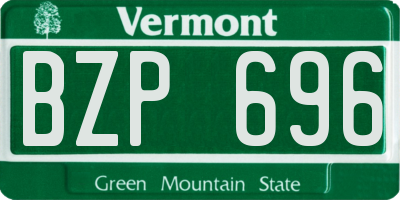 VT license plate BZP696