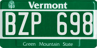 VT license plate BZP698