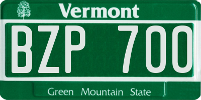 VT license plate BZP700
