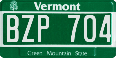 VT license plate BZP704