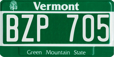 VT license plate BZP705