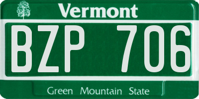 VT license plate BZP706