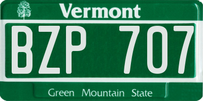VT license plate BZP707