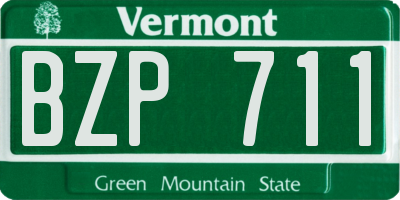VT license plate BZP711