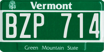 VT license plate BZP714