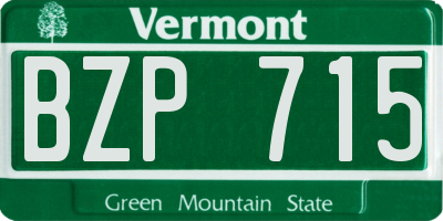 VT license plate BZP715