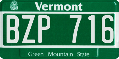 VT license plate BZP716