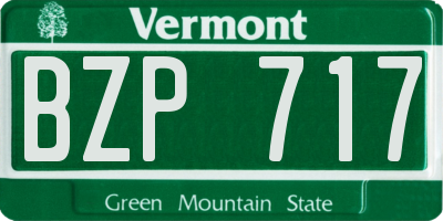 VT license plate BZP717