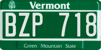VT license plate BZP718