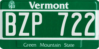 VT license plate BZP722