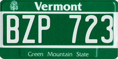 VT license plate BZP723
