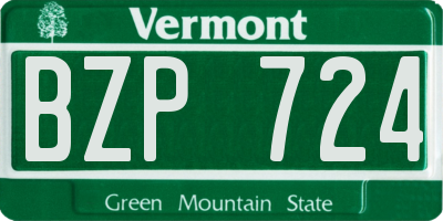 VT license plate BZP724
