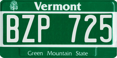 VT license plate BZP725