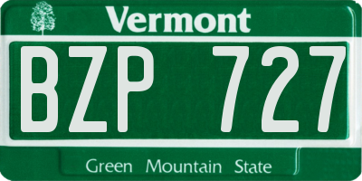 VT license plate BZP727