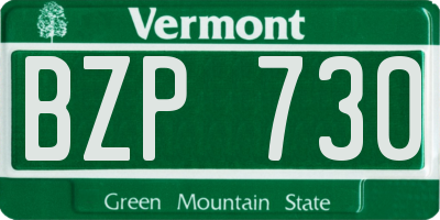 VT license plate BZP730