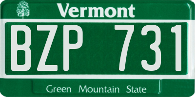 VT license plate BZP731