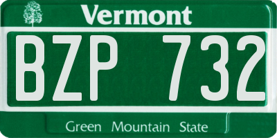VT license plate BZP732