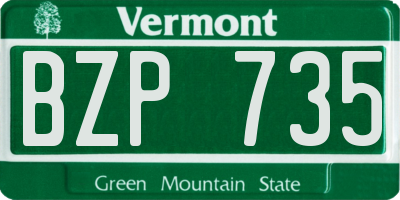 VT license plate BZP735