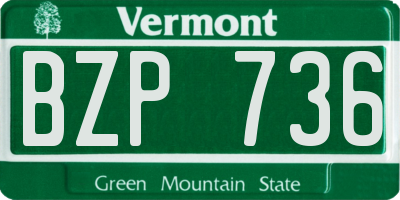 VT license plate BZP736
