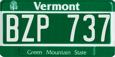 VT license plate BZP737
