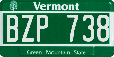 VT license plate BZP738