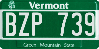 VT license plate BZP739