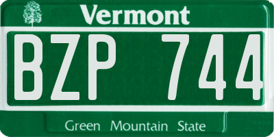 VT license plate BZP744