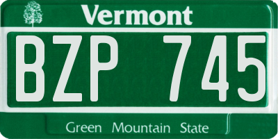 VT license plate BZP745