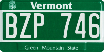 VT license plate BZP746