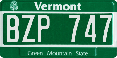 VT license plate BZP747