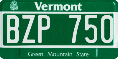 VT license plate BZP750