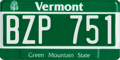 VT license plate BZP751