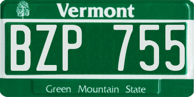 VT license plate BZP755