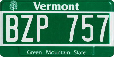 VT license plate BZP757