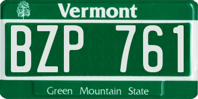VT license plate BZP761
