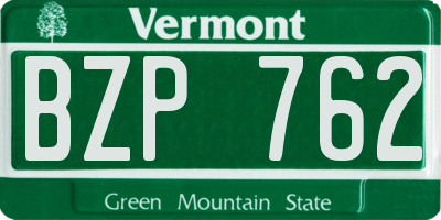 VT license plate BZP762
