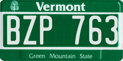 VT license plate BZP763