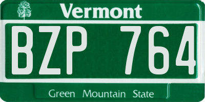 VT license plate BZP764