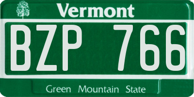 VT license plate BZP766