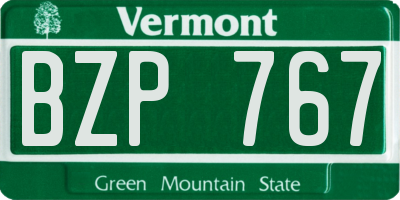 VT license plate BZP767