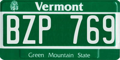 VT license plate BZP769