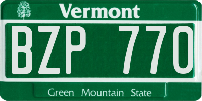 VT license plate BZP770